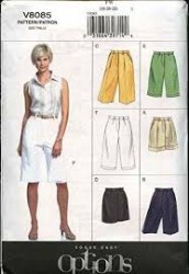 8085 EZ VOGUE STRAIGHT SHORTS LENGTHS, CUFFS OR NOT PATTERN  6-10, 12-16